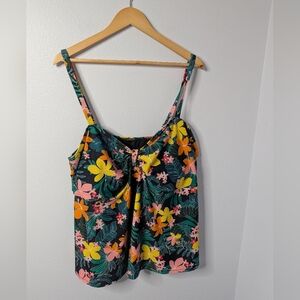 Old Navy Plus Size 4X Floral Tankini Swim‎ Top Adjustable Straps
